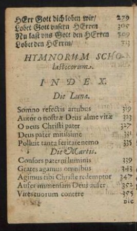 Hymnorum Scholasticorum. Index.