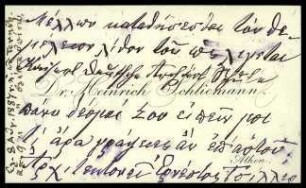Visitenkarte H. Schliemann