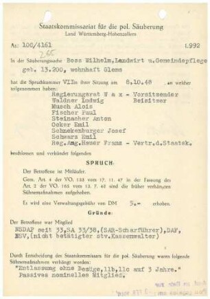 Boss, Wilhelm