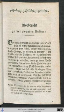 Vorbericht zu der zweyten Auflage.
