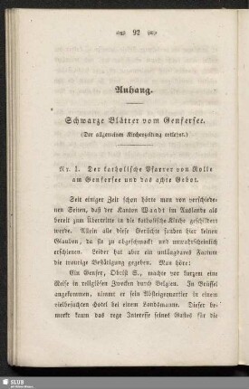 Anhang. Schwarze Blätter vom Genfersee