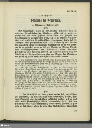 VII. Abschnitt. Bebauung der Grundstücke