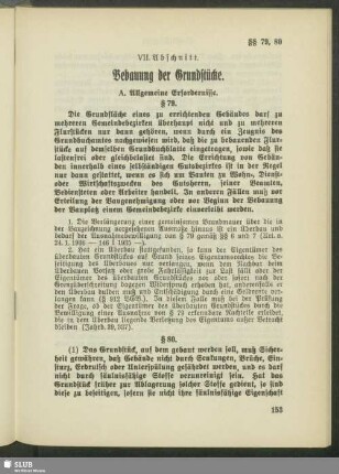 VII. Abschnitt. Bebauung der Grundstücke