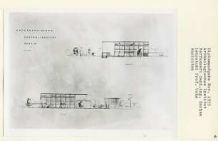 Archäologisches Zentralinstitut, Berlin-Tiergarten (Diplomarbeit bei Karl Wilhelm Ochs): Ansicht von Westen und Osten 1:200