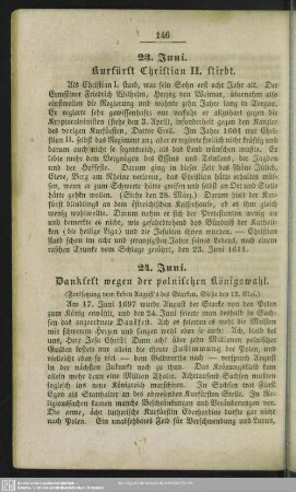 24. Juni. Dankfest wegen der polnischen Königswahl