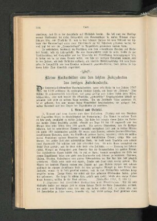 Kleine Kulturbilder aus den letzten Jahrzehnten des vorigen Jahrhunderts.