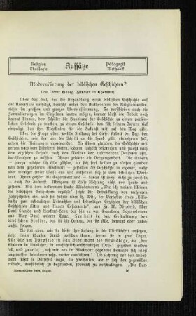 Modernisierung der biblischen Geschichten?