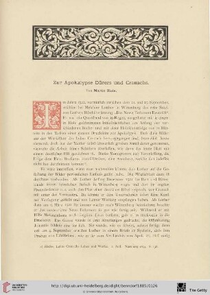 Zur Apokalypse Dürers und Cranachs