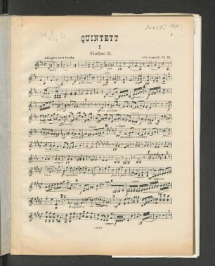 Quintett. I. Violino II.
