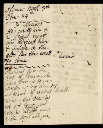 Horace Book 3th Ode 24th To Mecenas