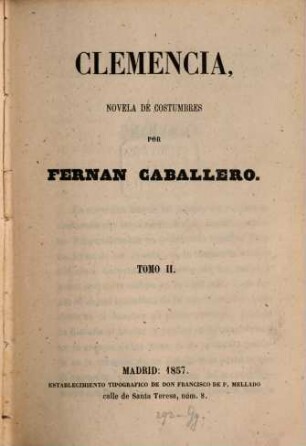 Clemencia : novela de costumbres, 2
