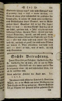 Sechste Betrachtung.