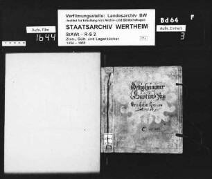 Böttigheimer Gült- und Zinsbüchlein, renoviert anno 1611