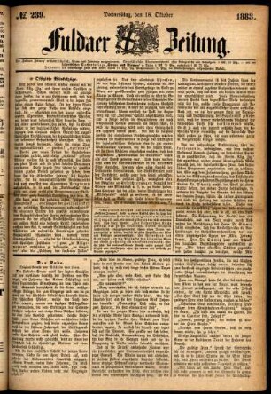 Ausgabe vom Donnerstag, den 18. Oktober 1883.