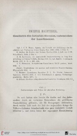 Zweiter Hauptheil: Geschichte des dorischen Stammes, insbesondere der Lacedämonier