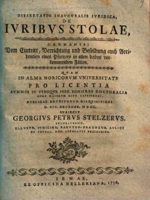 De iuribus stolae