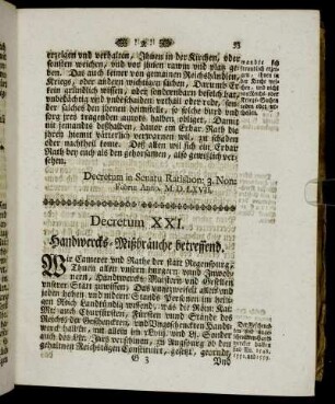 Decretum XXI. - Decretum XXX.