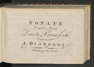 Sonate à quatre mains pour le pianoforte : op. 24, No 1