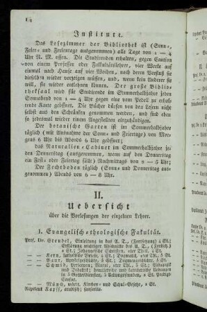 14-16, II. Uebersicht über die Vorlesungen der einzelnen Lehrer