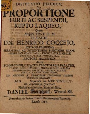 Disp. iur. de proportione furti ac suspendii, rupto laqueo