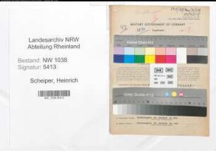 Entnazifizierung Heinrich Scheiper , geb. 30.01.1912 (Bahnbeamter)