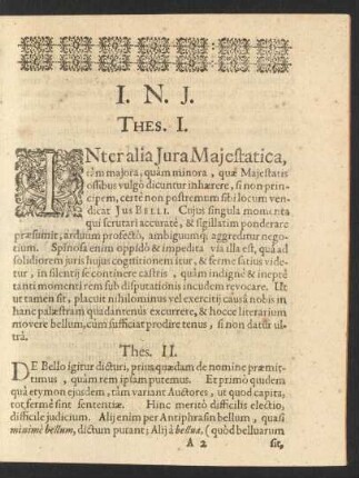 I. N. J. Thes. I. [bis] Thes. XXIV.