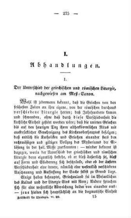 225-275 Der Unterschied der griechischen und römischen Liturgie, nachgewiesen am Meß-Canon