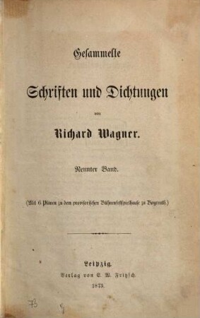 Gesammelte Schriften und Dichtungen, 9