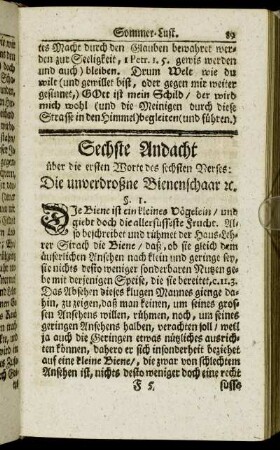 Sechste Andacht