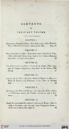 Contents of the first volume