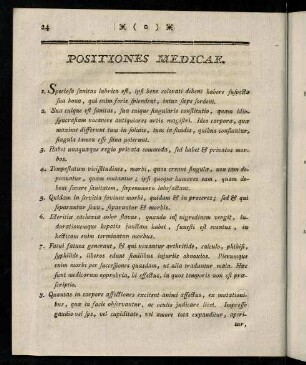 24-31, Positiones Medicae.