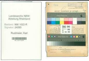 Entnazifizierung Karl Rustmeier , geb. 18.12.1885 (Lehrer)