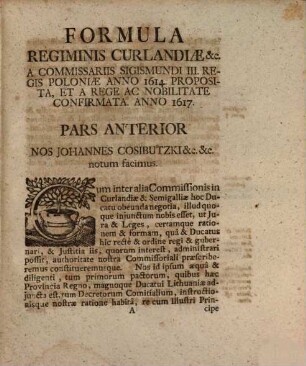 Fasciculus rerum Curlandicarum primus