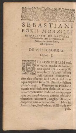 De Philosophia. Caput I.
