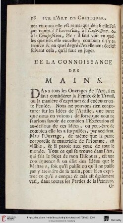 De la connoissance des mains