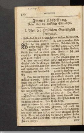 I. Von der christlichen Gottseligkeit überhaupt.