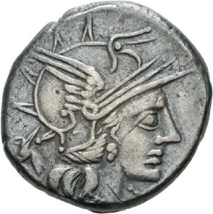 Denar des M. Iunius Silanus mit Darstellung der Dioskuren