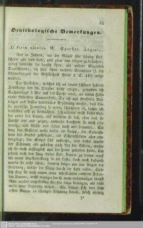 Ornithologische Bemerkungen