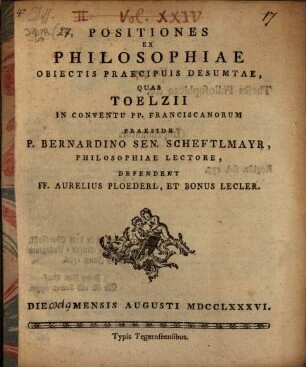 Positiones ex philosophiae obiectis praecipuis desumptae