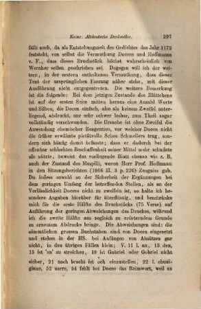 Über einige altdeutsche Denkmäler