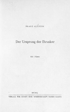 Der Ursprung der Etrusker