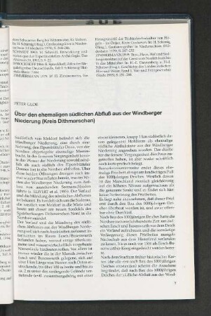 Über den ehemaligen südlichen Abfluß aus der Windberger Niederung (Kreis Dithmarschen)