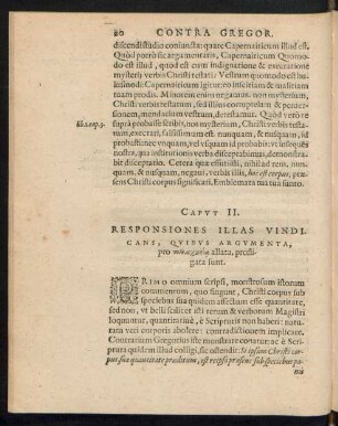 Caput II. Responsiones Illas Vindicans, Quibus Argumenta, pro ... allata, profligata sunt.