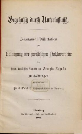 Begehung durch Unterlassung
