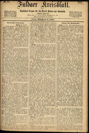 Ausgabe vom Mittwoch, den 28. Oktober 1874.