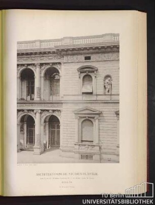Serie II. No. 42. Wohnhaus Voss-Straße No. 1. (A. Borsig). System der Facade. Berlin.