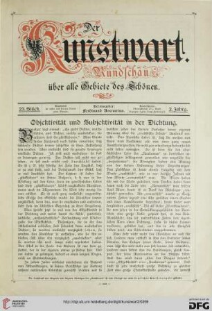 Objektivität und Subjektivität in der Dichtung