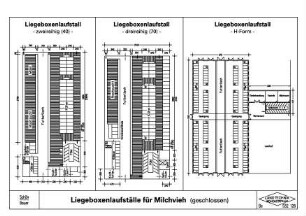 Liegeboxenlaufställe für Milchvieh (geschlossen)