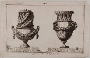 Zwei Vasen, Blatt 11 aus einer Folge von Vasen auf Sockeln