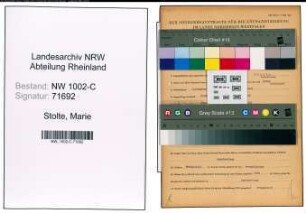 Entnazifizierung Marie Stolte, geb. 08.11.1894 (Verkaufsleiterin)
